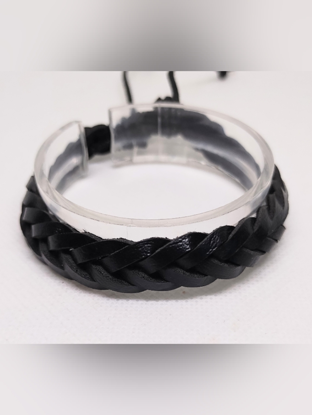 Men's‎ Bracelet Leather Braided Black New Jewelry G9